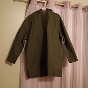 Zara Olive Dark Khaki Rain Coat